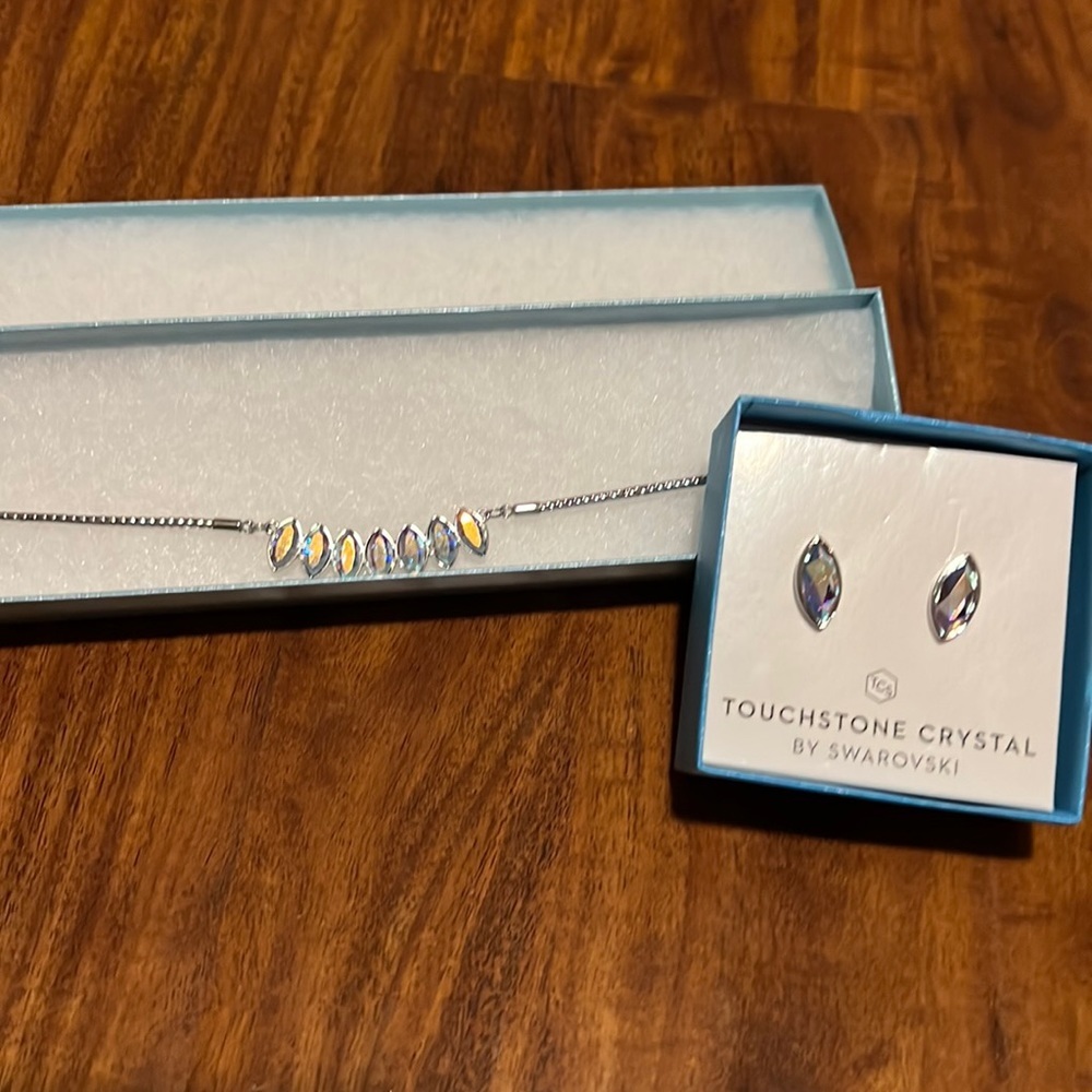 New Touchstone Crystal Marquis necklace and earrings